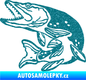 Samolepka Štika 002 levá Ultra Metalic tyrkysová