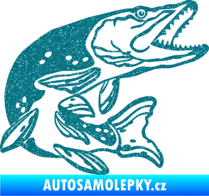 Samolepka Štika 002 pravá Ultra Metalic tyrkysová