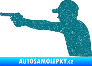Samolepka Střelec silueta 001 levá Ultra Metalic tyrkysová