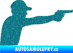 Samolepka Střelec silueta 001 pravá Ultra Metalic tyrkysová