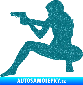 Samolepka Střelkyně 003 levá Ultra Metalic tyrkysová