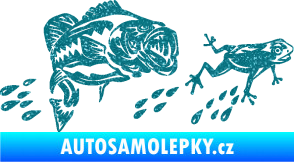 Samolepka Sumec 005 levá se žábou Ultra Metalic tyrkysová