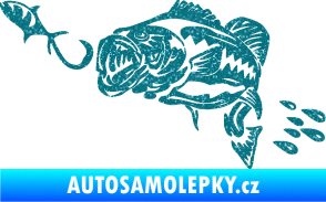 Samolepka Sumec 006 levá s návnadou Ultra Metalic tyrkysová