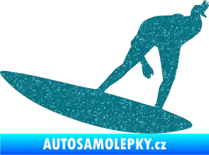 Samolepka Surfař 001 levá Ultra Metalic tyrkysová