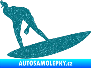 Samolepka Surfař 001 pravá Ultra Metalic tyrkysová