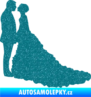 Samolepka Svatba 002 levá Ultra Metalic tyrkysová
