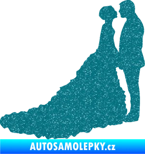 Samolepka Svatba 002 pravá Ultra Metalic tyrkysová
