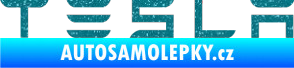 Samolepka Tesla - nápis Ultra Metalic tyrkysová