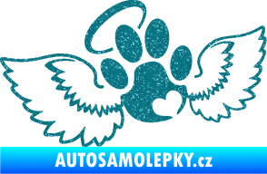 Samolepka Tlapka 010 andělíček levá Ultra Metalic tyrkysová