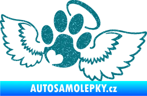 Samolepka Tlapka 010 andělíček pravá Ultra Metalic tyrkysová