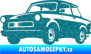 Samolepka Trabant karikatura levá Ultra Metalic tyrkysová