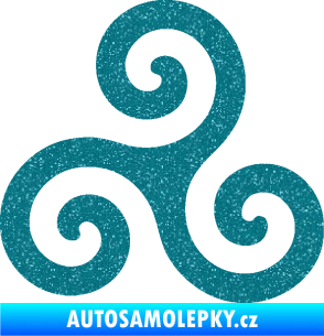 Samolepka Triskelion keltský znak Ultra Metalic tyrkysová