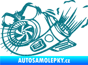 Samolepka Turbo 003 levá angry Ultra Metalic tyrkysová