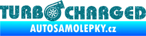 Samolepka Turbo charged nápis Ultra Metalic tyrkysová