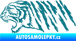 Samolepka Tygr 004 levá Ultra Metalic tyrkysová