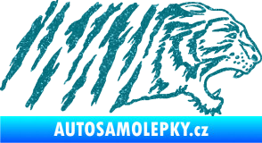 Samolepka Tygr 004 pravá Ultra Metalic tyrkysová
