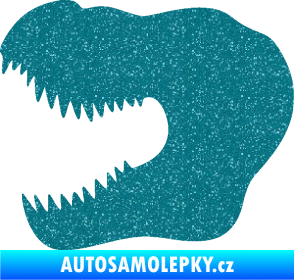 Samolepka Tyrannosaurus Rex lebka 001 levá Ultra Metalic tyrkysová