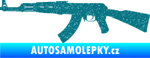 Samolepka Útočná puška AK 47 levá Ultra Metalic tyrkysová