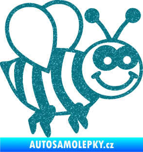 Samolepka Včela 003 pravá happy Ultra Metalic tyrkysová