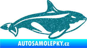 Samolepka Velryba 004 pravá Ultra Metalic tyrkysová