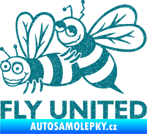 Samolepka Veselé vosy fly united levá Ultra Metalic tyrkysová