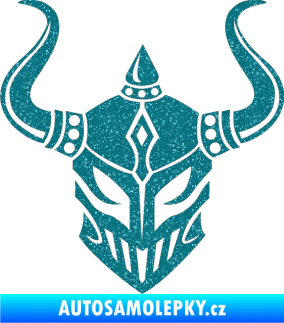 Samolepka Vikingská helma Ultra Metalic tyrkysová
