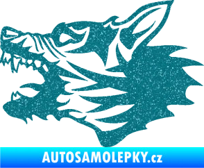Samolepka Vlk 003 levá Ultra Metalic tyrkysová