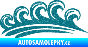 Samolepka Vlny 001 pravá moře Ultra Metalic tyrkysová
