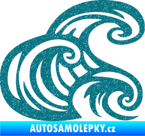 Samolepka Vlny 004 pravá moře Ultra Metalic tyrkysová