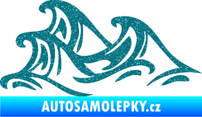 Samolepka Vlny 005 levá moře Ultra Metalic tyrkysová