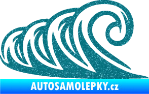Samolepka Vlny 006 levá moře Ultra Metalic tyrkysová
