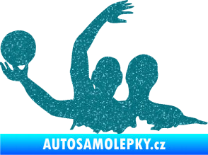 Samolepka Vodní pólo 001 levá Ultra Metalic tyrkysová