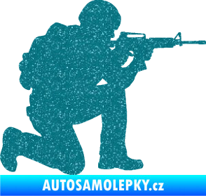 Samolepka Voják 007 pravá Ultra Metalic tyrkysová