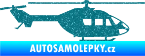 Samolepka Vrtulník 001 pravá helikoptéra Ultra Metalic tyrkysová