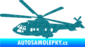 Samolepka Vrtulník 003 levá helikoptéra Ultra Metalic tyrkysová