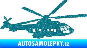 Samolepka Vrtulník 003 pravá helikoptéra Ultra Metalic tyrkysová