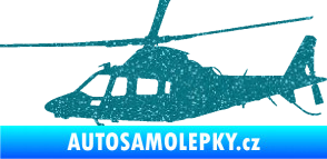 Samolepka Vrtulník 004 levá helikoptéra Ultra Metalic tyrkysová