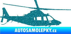 Samolepka Vrtulník 004 pravá helikoptéra Ultra Metalic tyrkysová