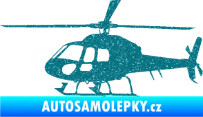Samolepka Vrtulník 007 levá helikoptéra Ultra Metalic tyrkysová