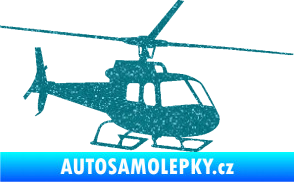 Samolepka Vrtulník 008 pravá helikoptéra Ultra Metalic tyrkysová