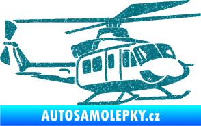 Samolepka Vrtulník 010 pravá helikoptéra Ultra Metalic tyrkysová