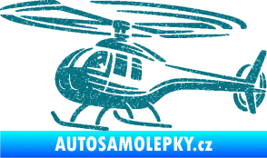 Samolepka Vrtulník 012 levá helikoptéra Ultra Metalic tyrkysová