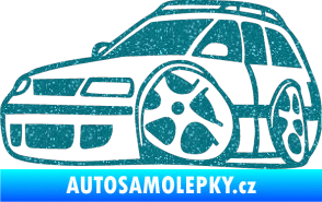 Samolepka VW Passat b6 karikatura levá Ultra Metalic tyrkysová