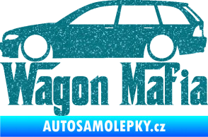 Samolepka Wagon Mafia 002 nápis s autem Ultra Metalic tyrkysová
