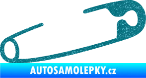 Samolepka Zavírací špendlík 001 pravá  Ultra Metalic tyrkysová