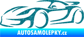 Samolepka Závodní auto 002 levá Ultra Metalic tyrkysová