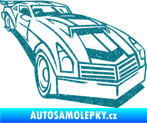 Samolepka Závodní auto 003 pravá Ultra Metalic tyrkysová