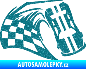 Samolepka Závodní auto 005 pravá Ultra Metalic tyrkysová