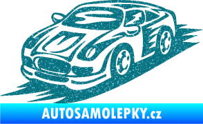 Samolepka Závodní auto 006 levá Ultra Metalic tyrkysová