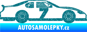 Samolepka Závodní auto 008 Ultra Metalic tyrkysová